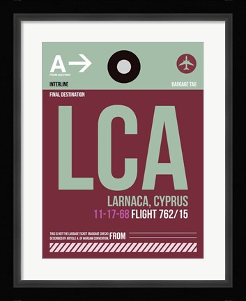 Framed LCA Cyprus Luggage Tag II Print