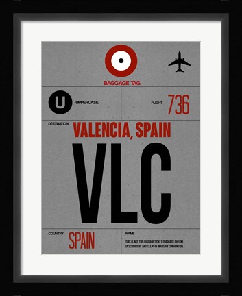 Framed VLC Valencia Luggage Tag I Print
