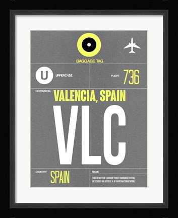 Framed VLC Valencia Luggage Tag II Print