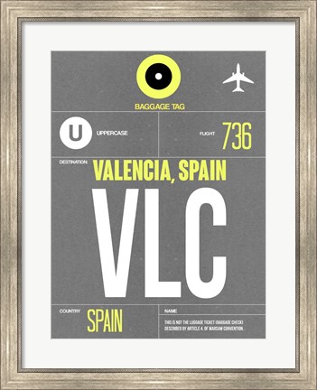 Framed VLC Valencia Luggage Tag II Print