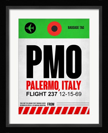 Framed PMO Palermo Luggage Tag I Print