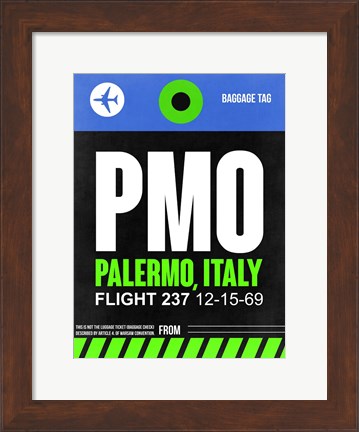 Framed PMO Palermo Luggage Tag II Print