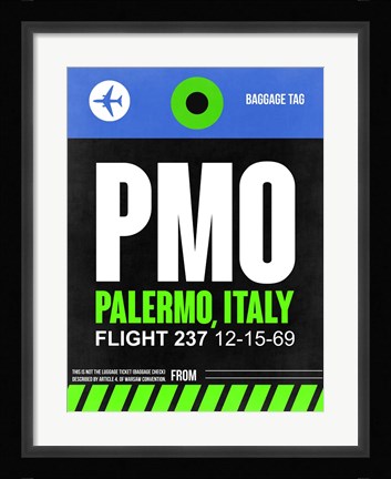 Framed PMO Palermo Luggage Tag II Print