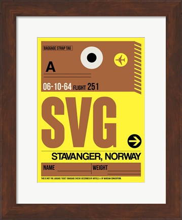 Framed SVG Stavanger Luggage Tag I Print