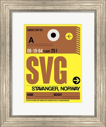 Framed SVG Stavanger Luggage Tag I Print