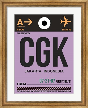 Framed CGK Jakarta Luggage Tag I Print