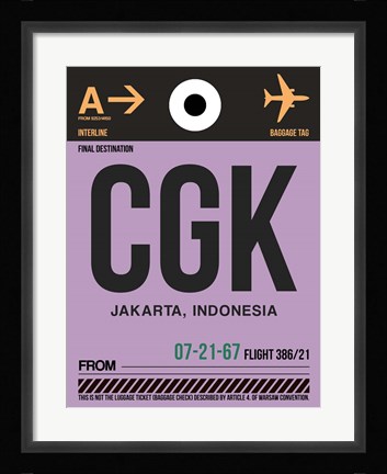 Framed CGK Jakarta Luggage Tag I Print