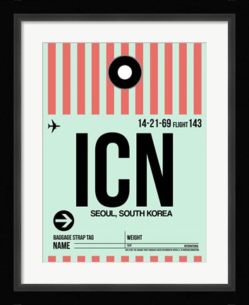 Framed ICN Seoul Luggage Tag I Print