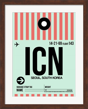 Framed ICN Seoul Luggage Tag I Print