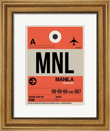 Framed MNL Manila Luggage Tag I Print
