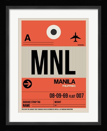 Framed MNL Manila Luggage Tag I Print