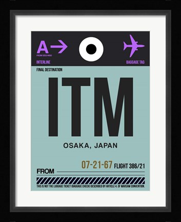 Framed ITM Osaka Luggage Tag II Print