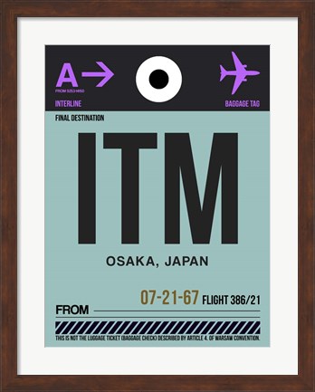 Framed ITM Osaka Luggage Tag II Print
