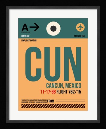 Framed CUN Cuncun Luggage Tag I Print