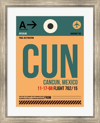 Framed CUN Cuncun Luggage Tag I Print