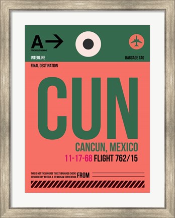 Framed CUN Cuncun Luggage Tag II Print