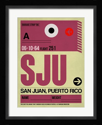 Framed SJU San Juan Luggage Tag II Print