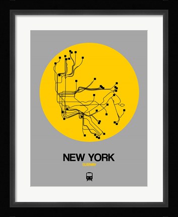 Framed New York Yellow Subway Map Print