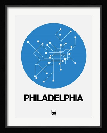 Framed Philadelphia Blue Subway Map Print