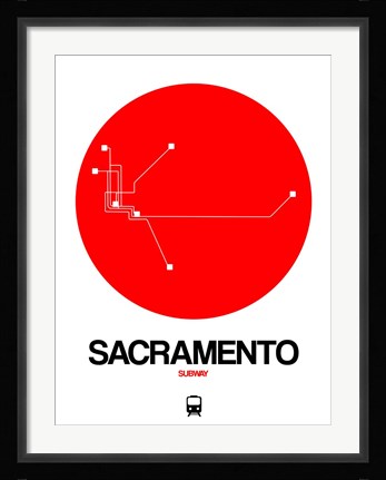 Framed Sacramento Red Subway Map Print