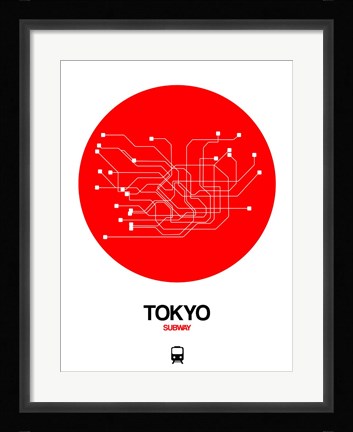 Framed Tokyo Red Subway Map Print