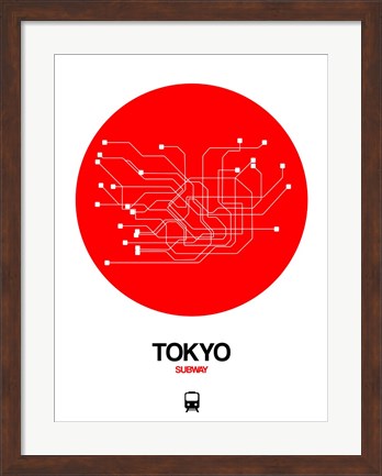 Framed Tokyo Red Subway Map Print