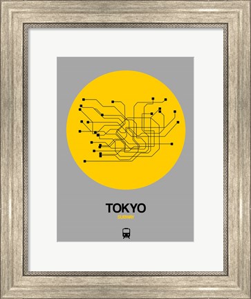 Framed Tokyo Yellow Subway Map Print