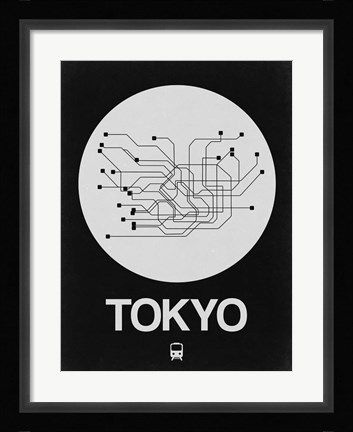 Framed Tokyo White Subway Map Print
