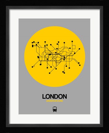 Framed London Yellow Subway Map Print