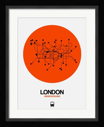 Framed London Orange Subway Map Print