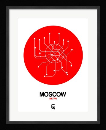 Framed Moscow Red Subway Map Print