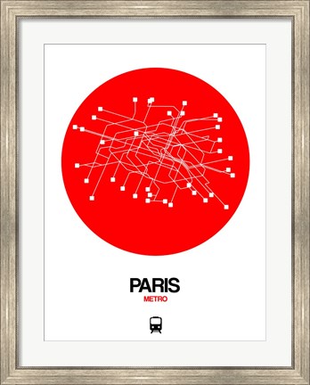 Framed Paris Red Subway Map Print