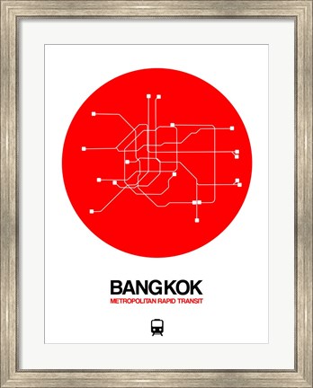Framed Bangkok Red Subway Map Print