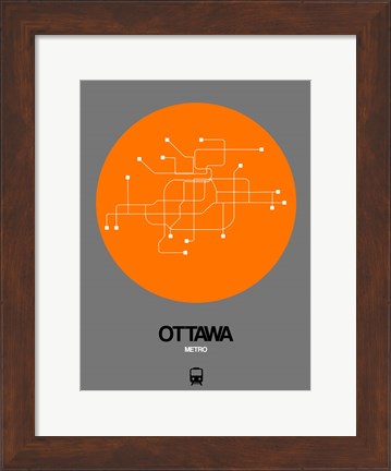 Framed Ottawa Orange Subway Map Print