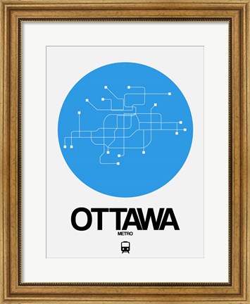 Framed Ottawa Blue Subway Map Print