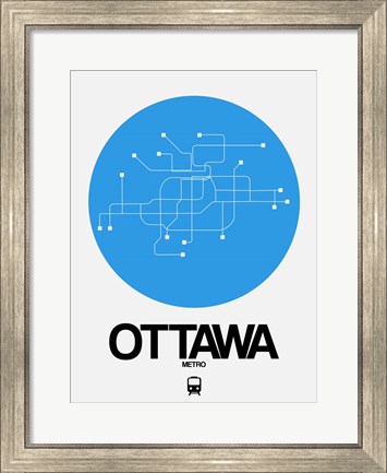 Framed Ottawa Blue Subway Map Print