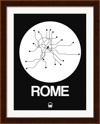 Framed Rome White Subway Map Print