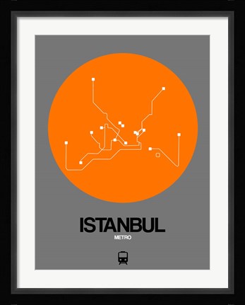 Framed Istanbul Orange Subway Map Print