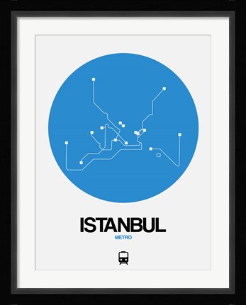 Framed Istanbul Blue Subway Map Print
