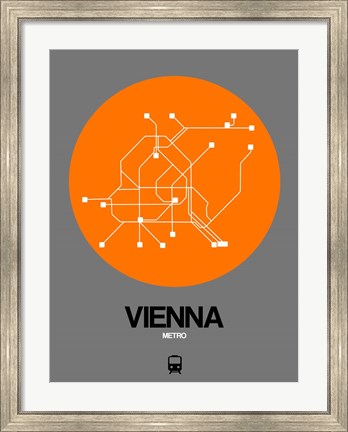 Framed Vienna Orange Subway Map Print