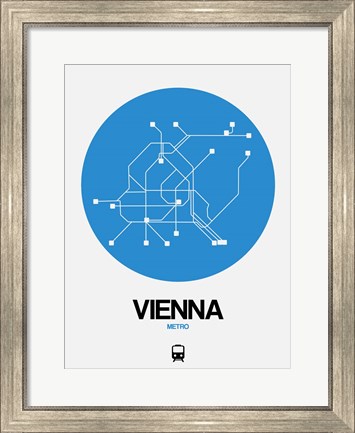 Framed Vienna Blue Subway Map Print