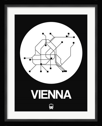 Framed Vienna White Subway Map Print