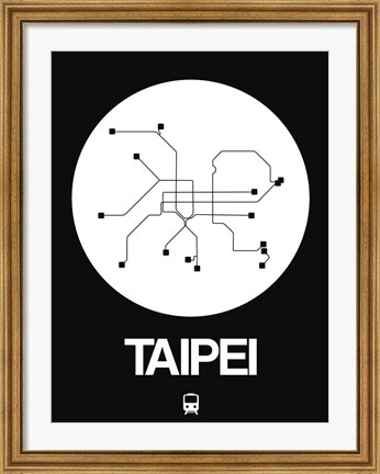 Framed Taipei White Subway Map Print