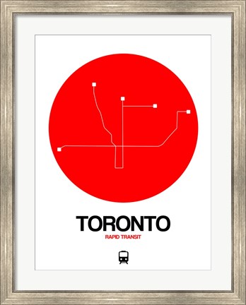 Framed Toronto Red Subway Map Print