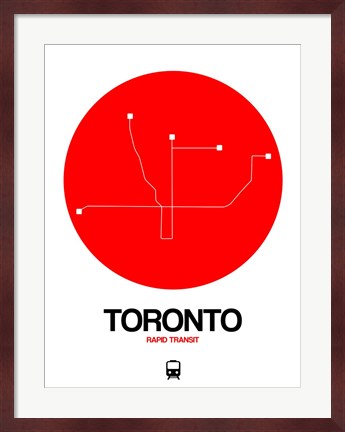 Framed Toronto Red Subway Map Print