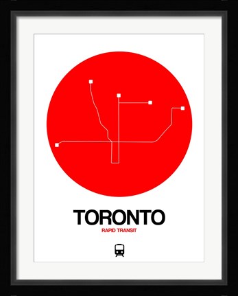 Framed Toronto Red Subway Map Print