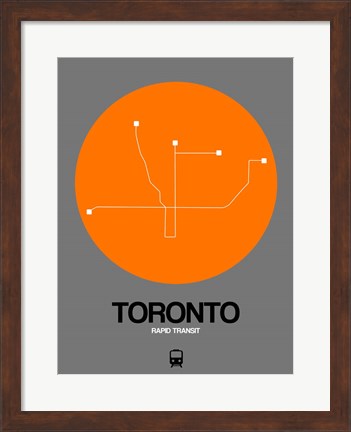 Framed Toronto Orange Subway Map Print