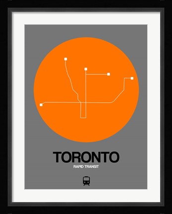 Framed Toronto Orange Subway Map Print