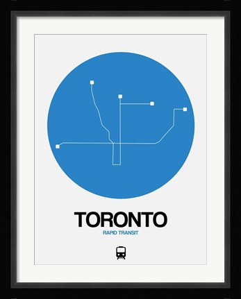 Framed Toronto Blue Subway Map Print