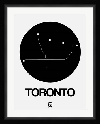 Framed Toronto Black Subway Map Print